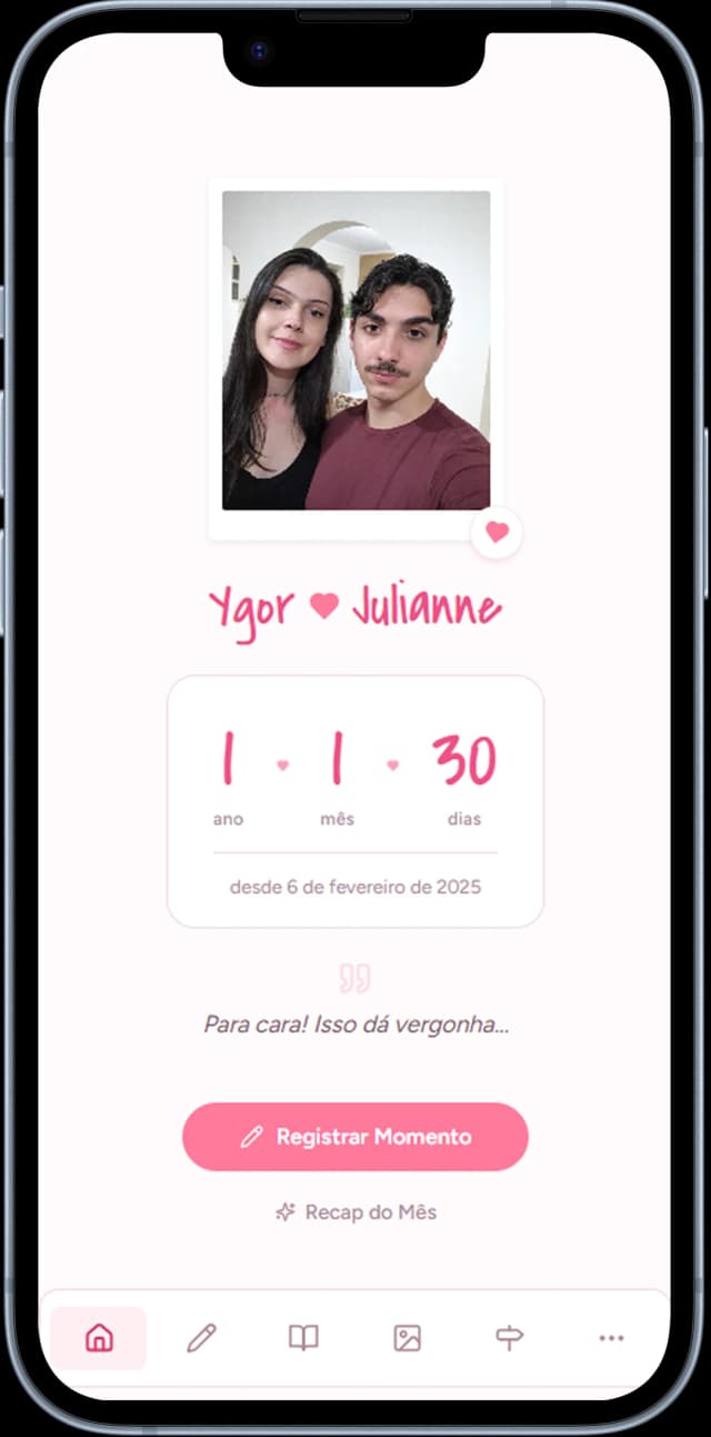 Preview do app Nosso Tempo
